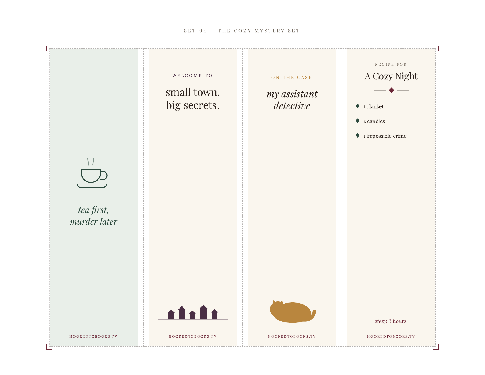 The Cozy Mystery Set printable bookmarks
