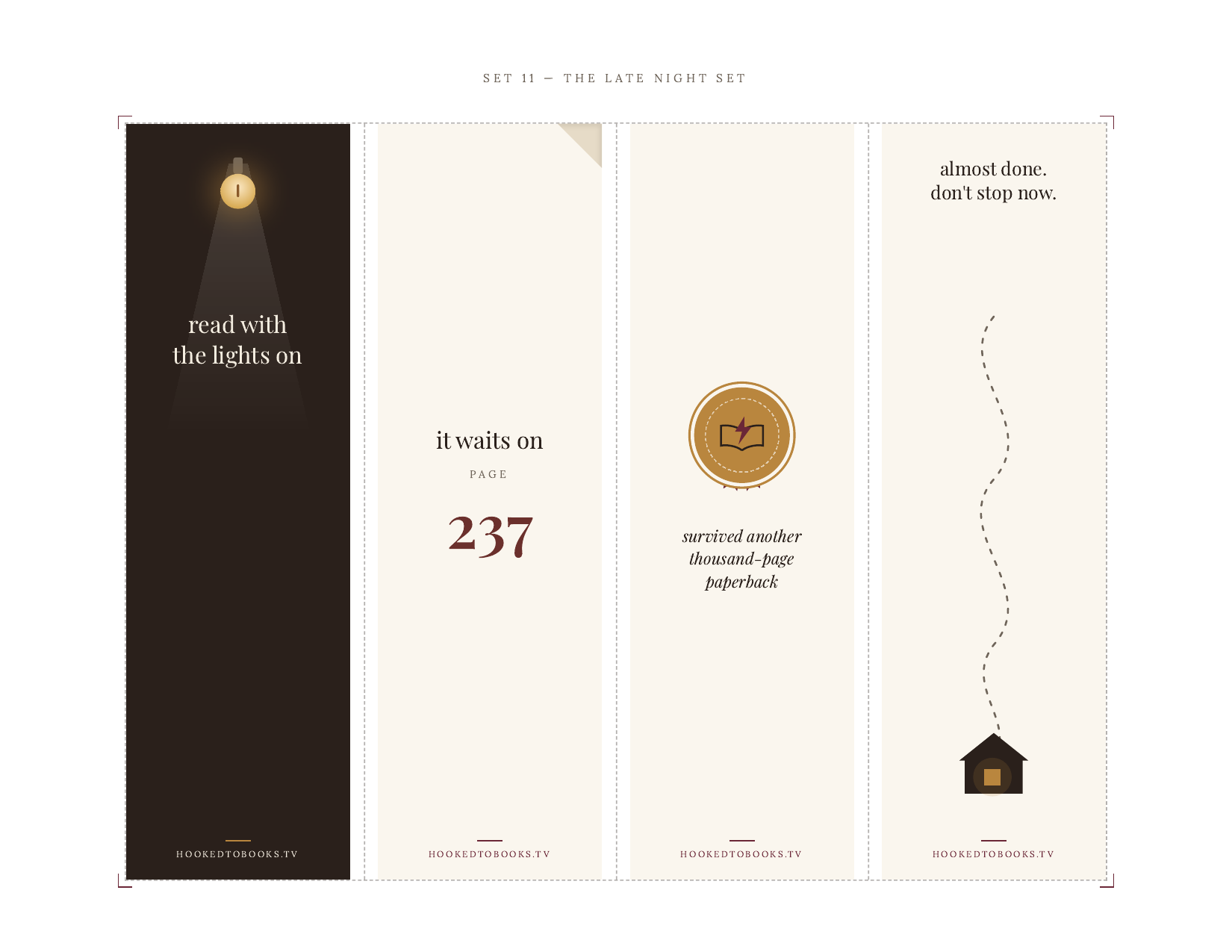 The Late Night Set printable bookmarks