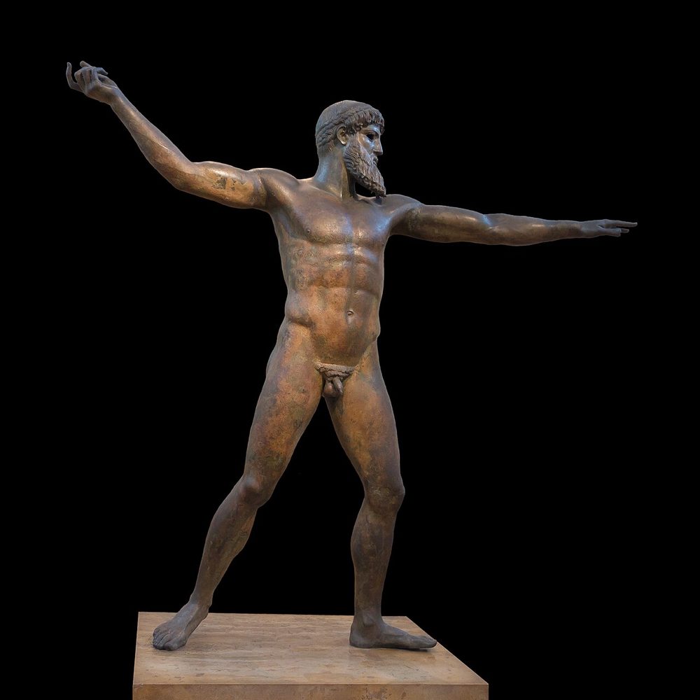 Ancient bronze statue of Poseidon, god of the sea and Percy Jackson's father