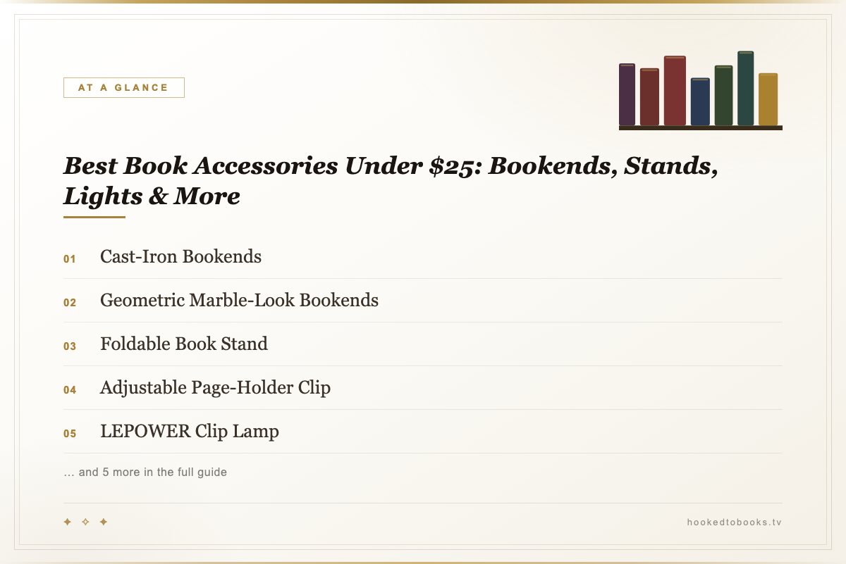At a glance: top picks from Best Book Accessories Under $25: Bookends, Stands, Lights & More