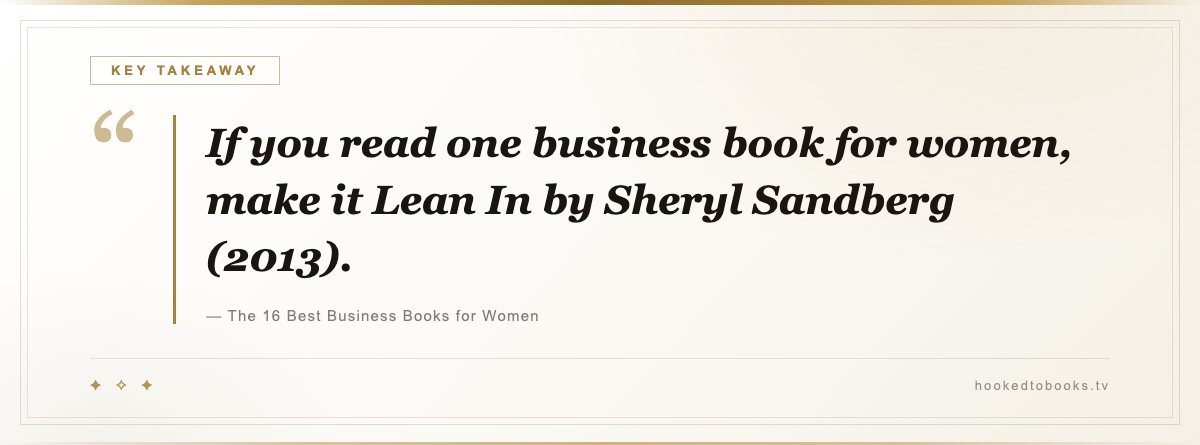 Key takeaway from The 16 Best Business Books for Women: “If you read one business book for women, make it Lean In by Sheryl Sandberg (2013).”