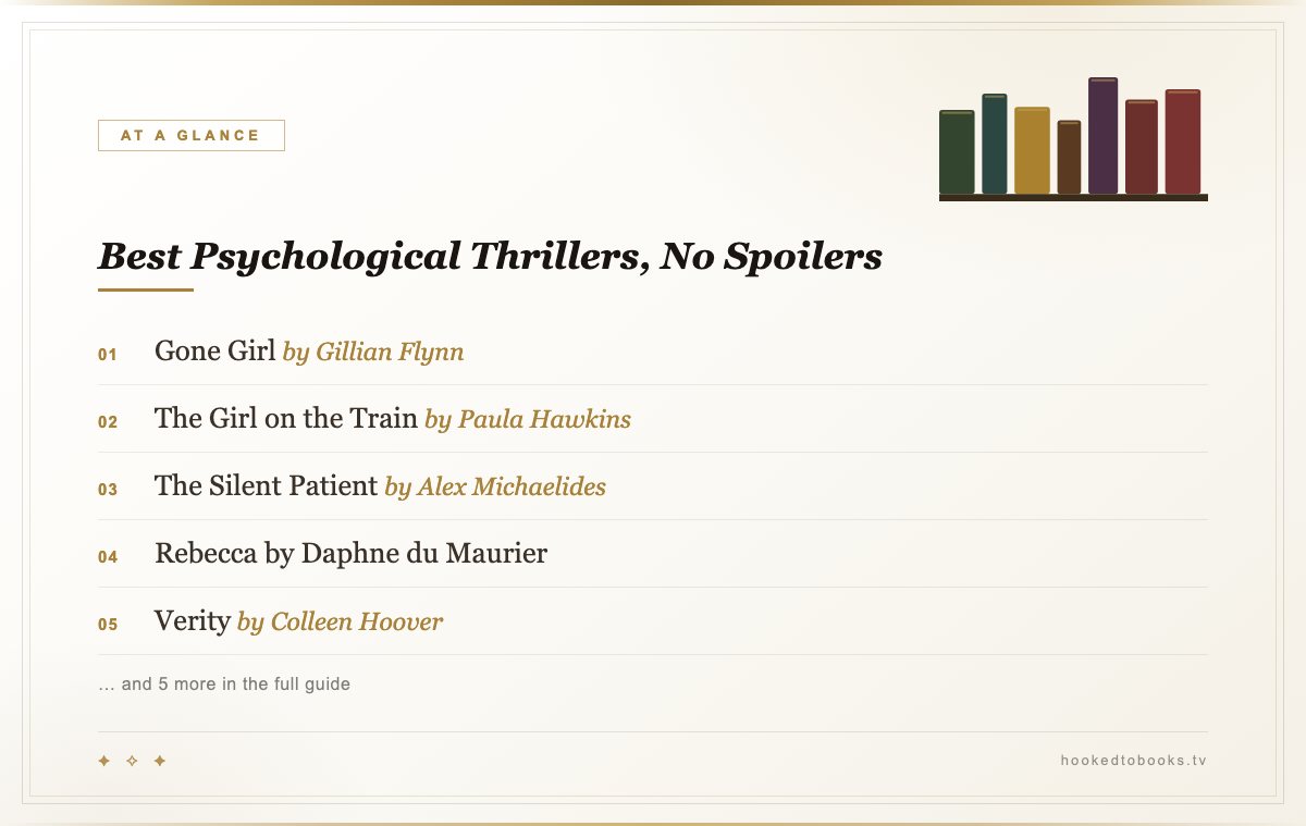 At a glance: top picks from Best Psychological Thrillers, No Spoilers