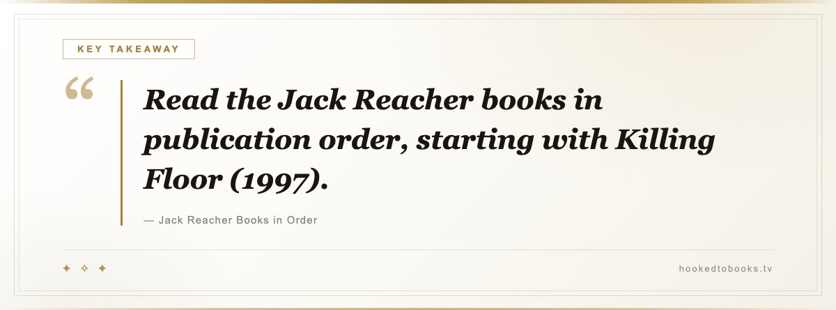 Key takeaway from Jack Reacher Books in Order: “Read the Jack Reacher books in publication order, starting with Killing Floor (1997).”